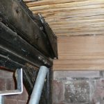 Ceiling repairs to North aisle—New chestnut laths to ceiling. New oak cornice