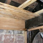New ceiling joists with new chestnut laths prior to plastering